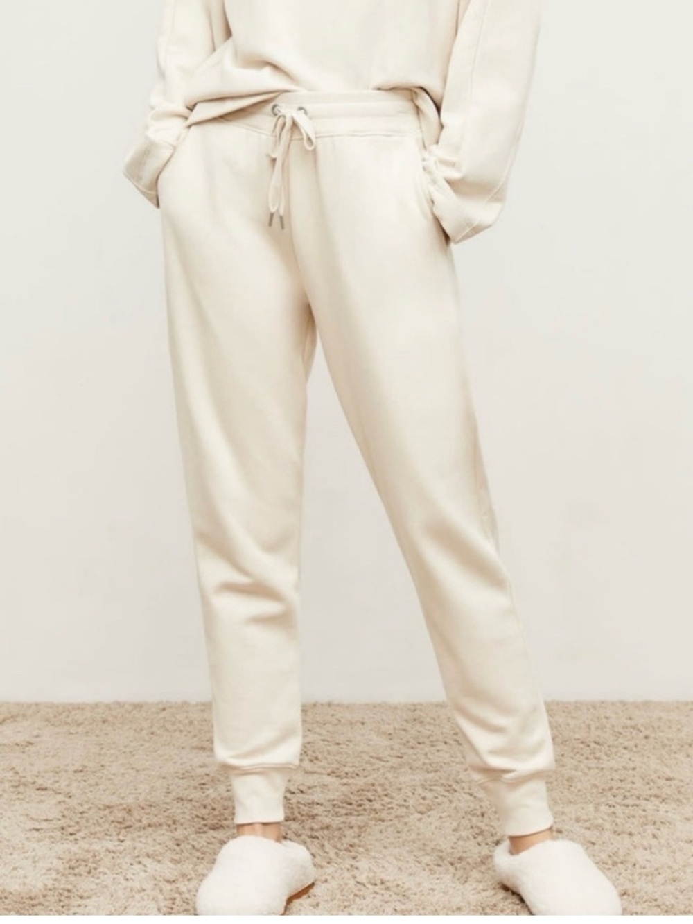 M.M.LAFLEUR JONI FRENCH TERRY JOGGERS in Pearl NWT
